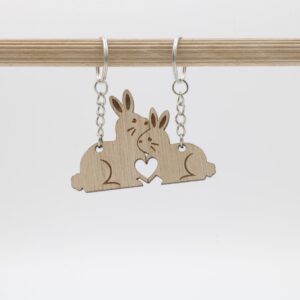 Rabbits Large Duo Keyring